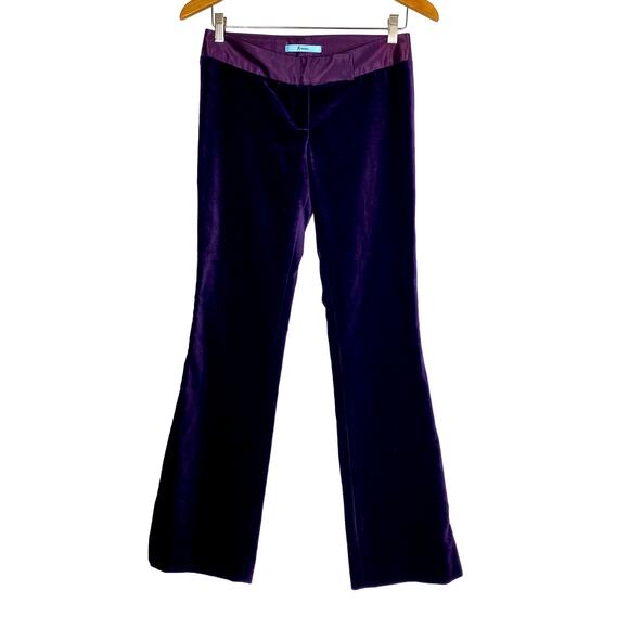 Marciano Guess Purple Velvet Flare Pants SZ 2 Satin Holidays Witchy WhimsiGoth - Picture 2 of 8